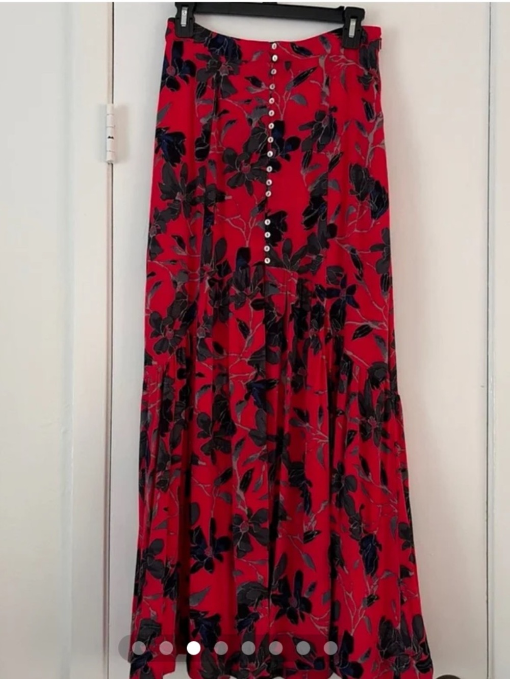 Free People Red Smooth Sailing Maxi Skirt with flaw - Picture 3 of 8